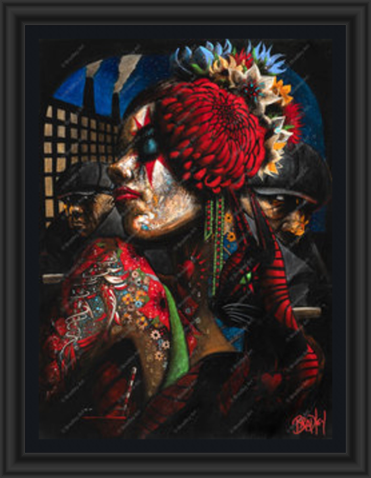 "Girl with Cat" HE Canvas