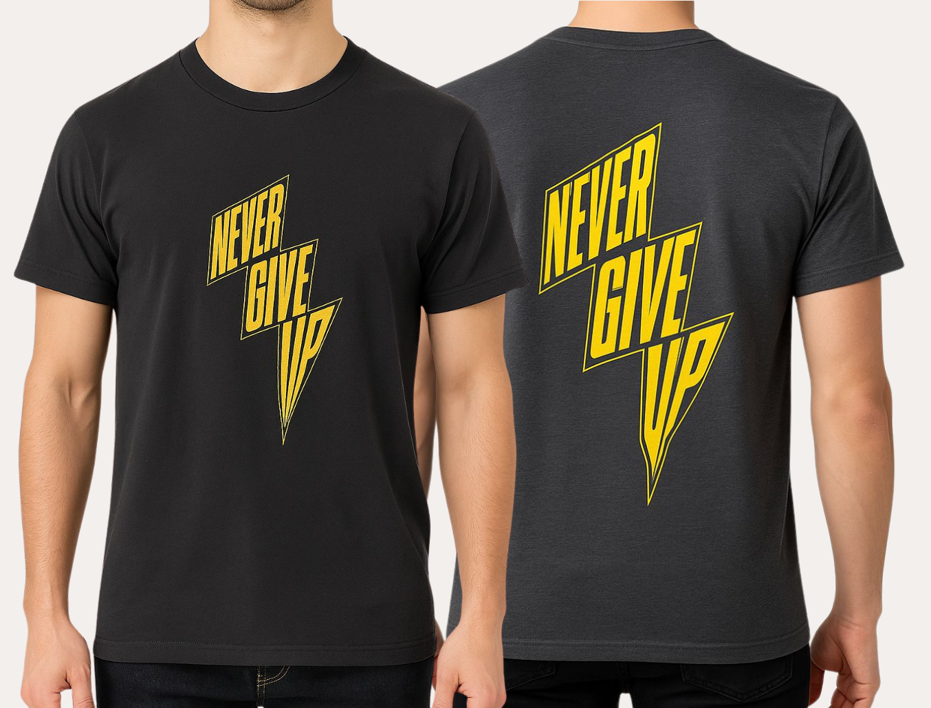 'Never Give Up' T-Shirt | Black