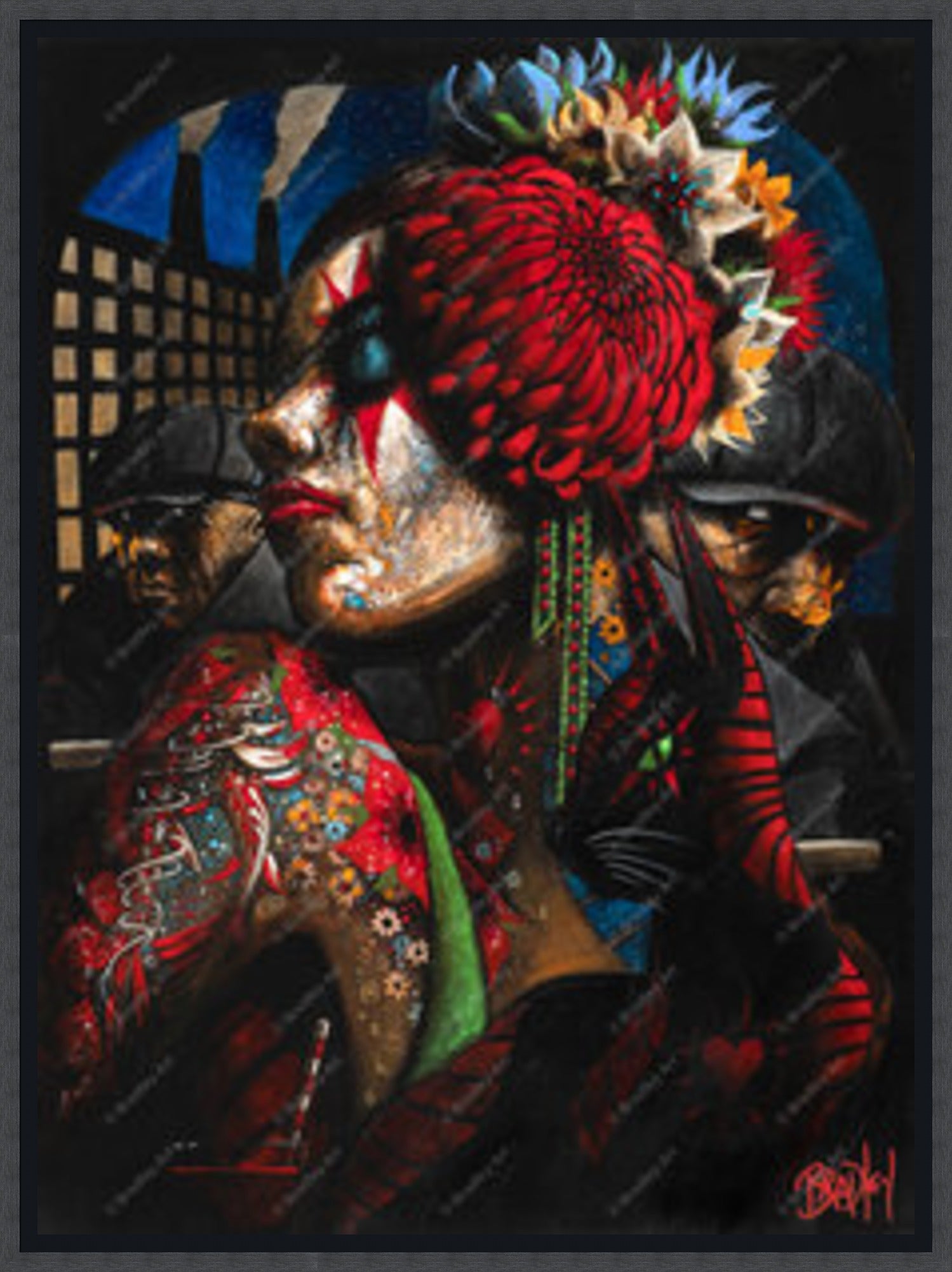 "Girl with Cat" HE Canvas