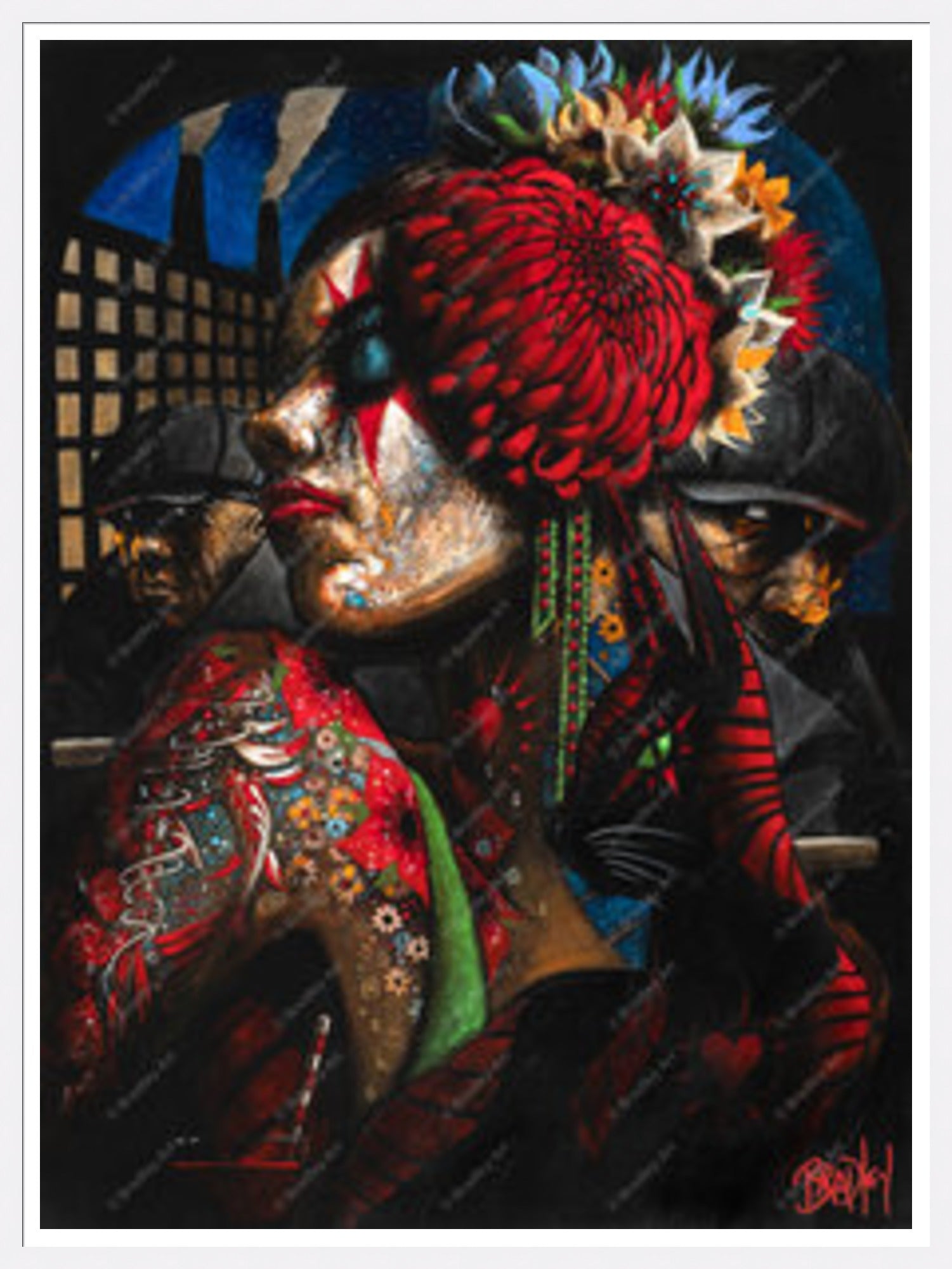 "Girl with Cat" HE Canvas
