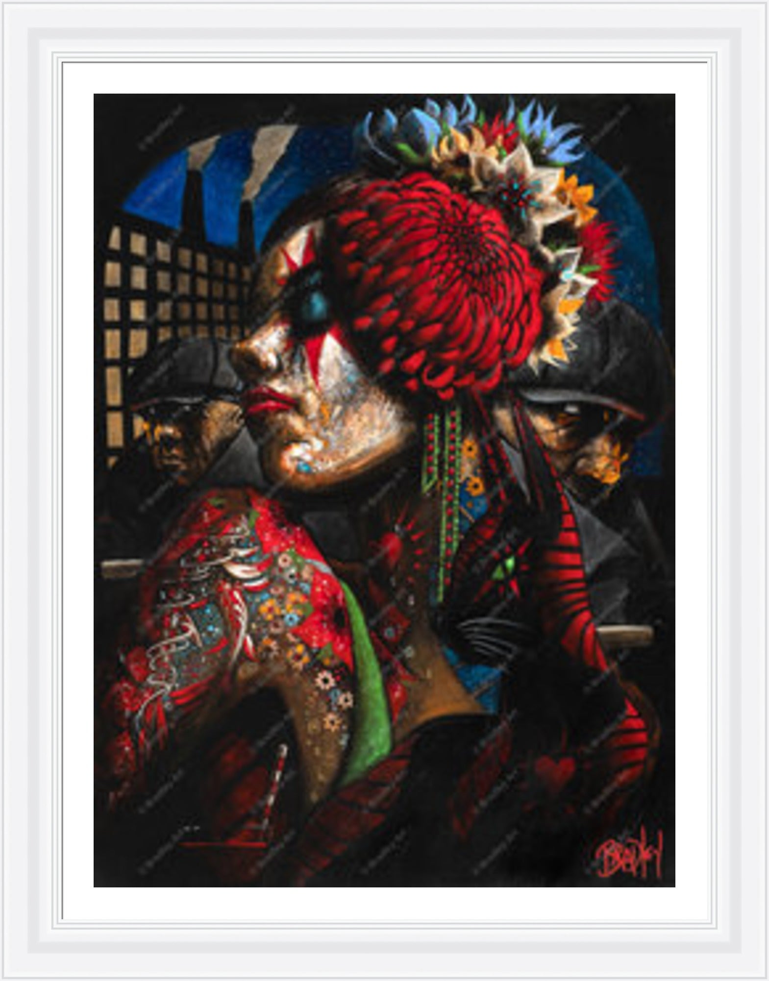 "Girl with Cat" HE Canvas