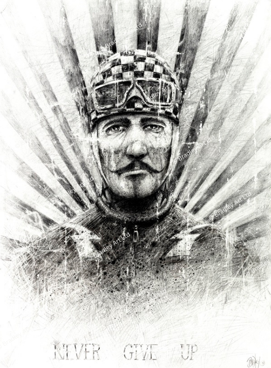 "Never Give Up" (Biker) Print