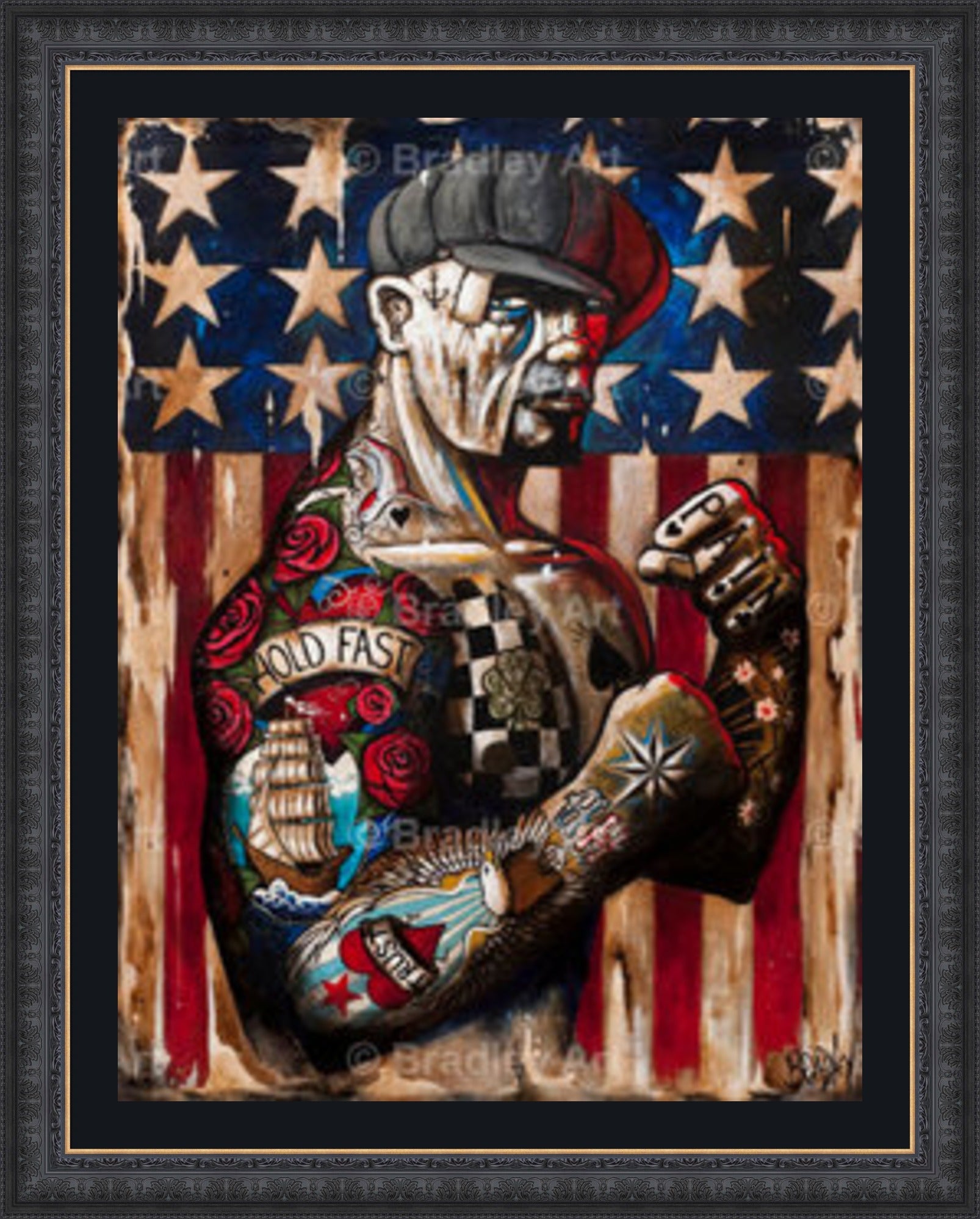 "Hold Fast for Harley Davidson" HE Canvas
