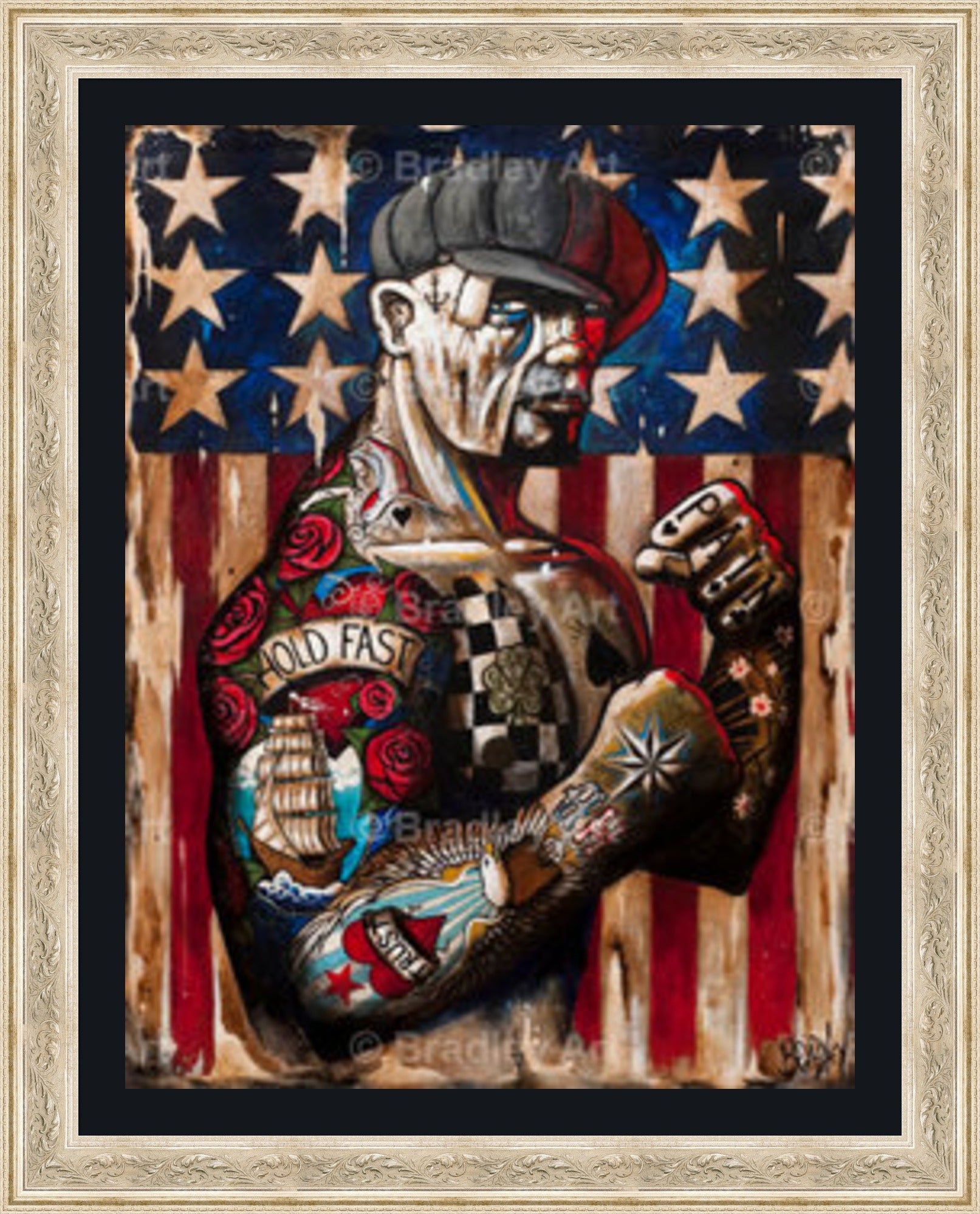 "Hold Fast for Harley Davidson" HE Canvas