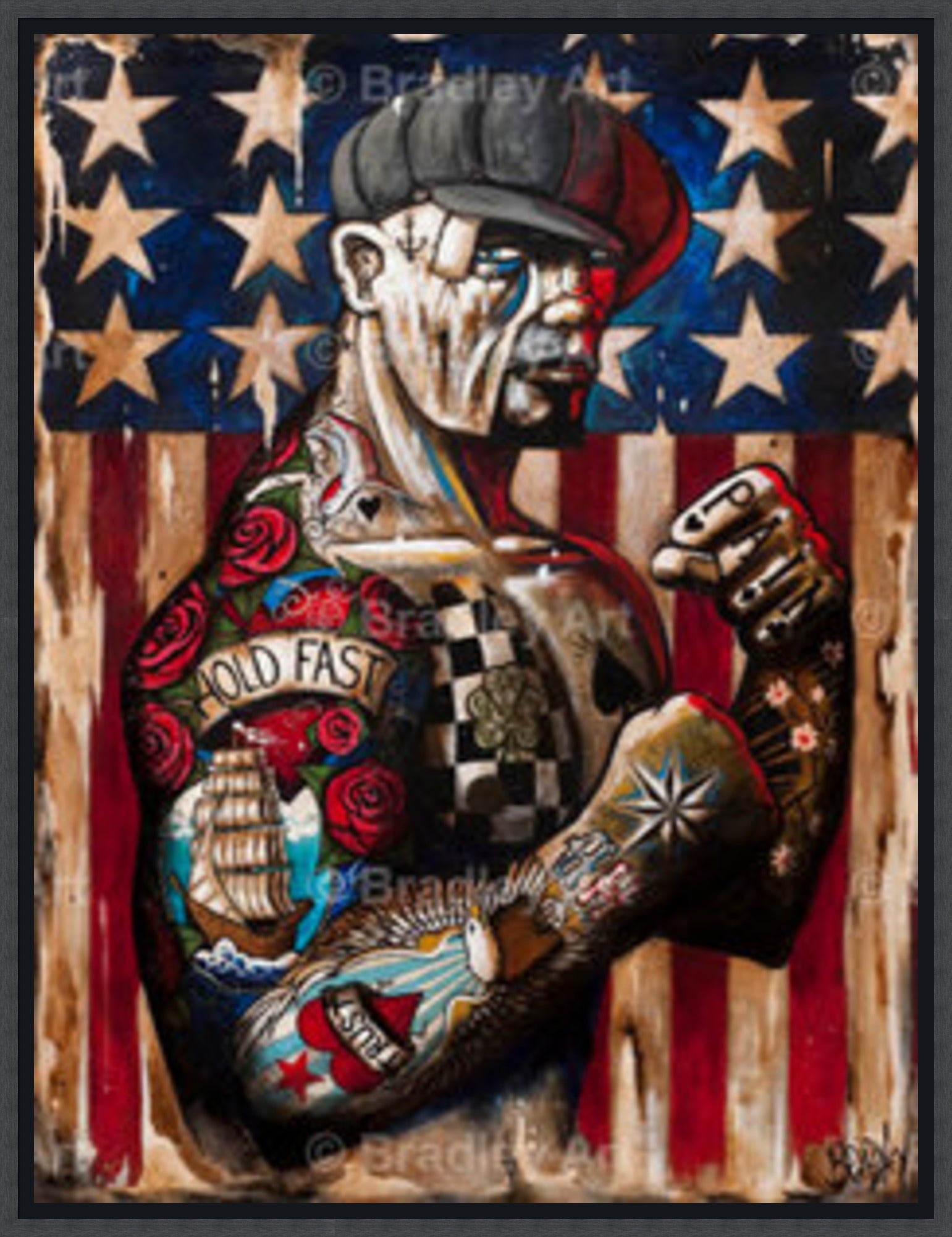 "Hold Fast for Harley Davidson" HE Canvas