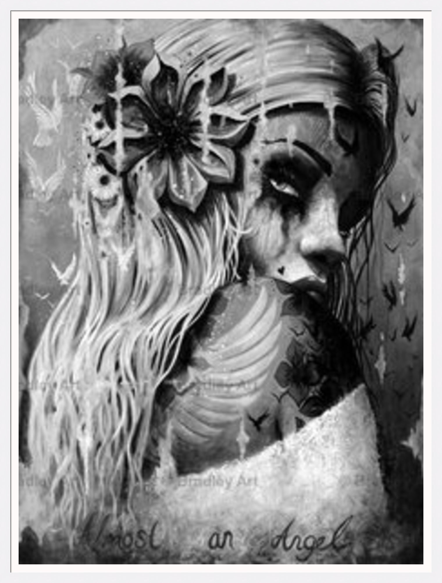 "Almost an Angel" (B&W) HE Canvas