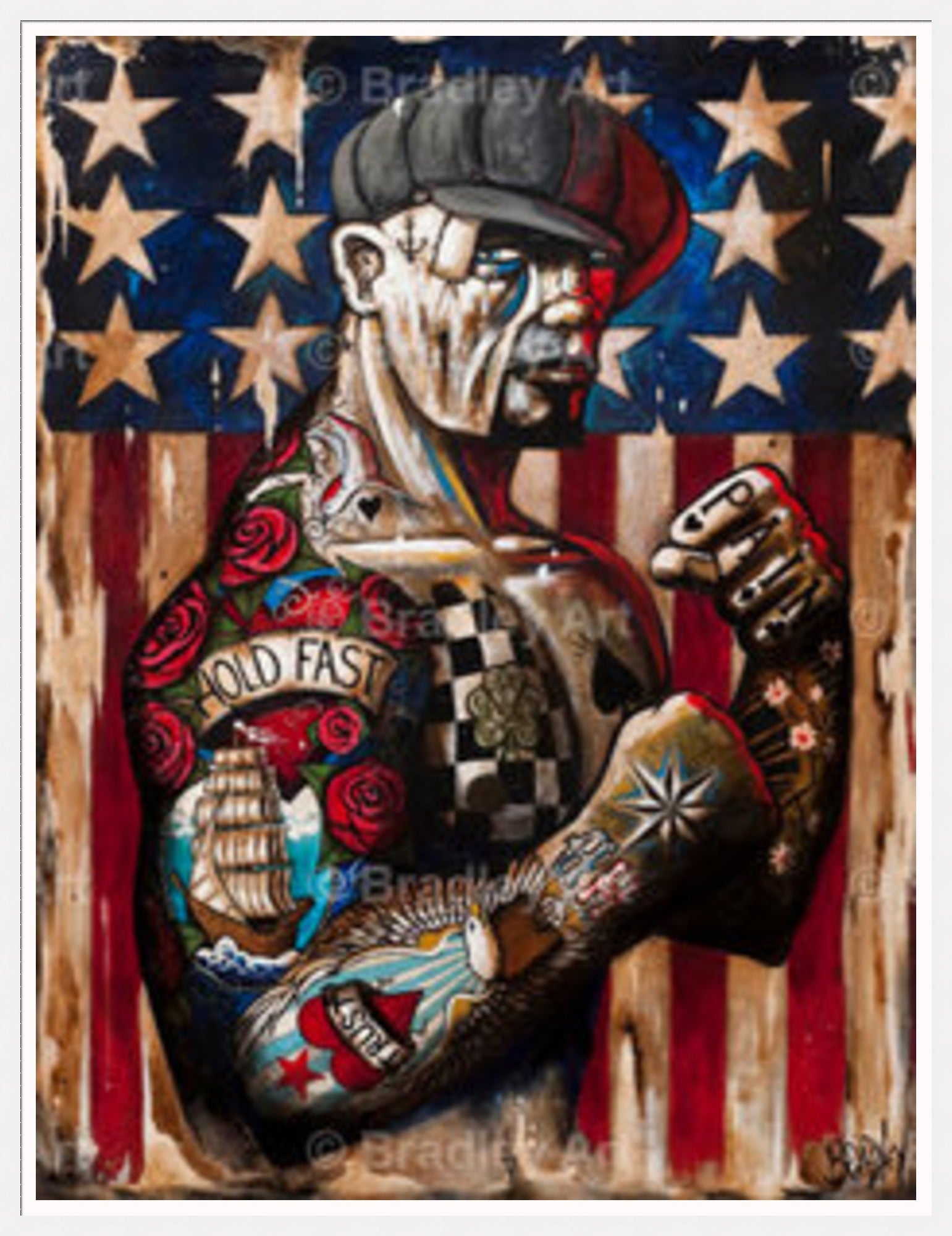 "Hold Fast for Harley Davidson" Canvas