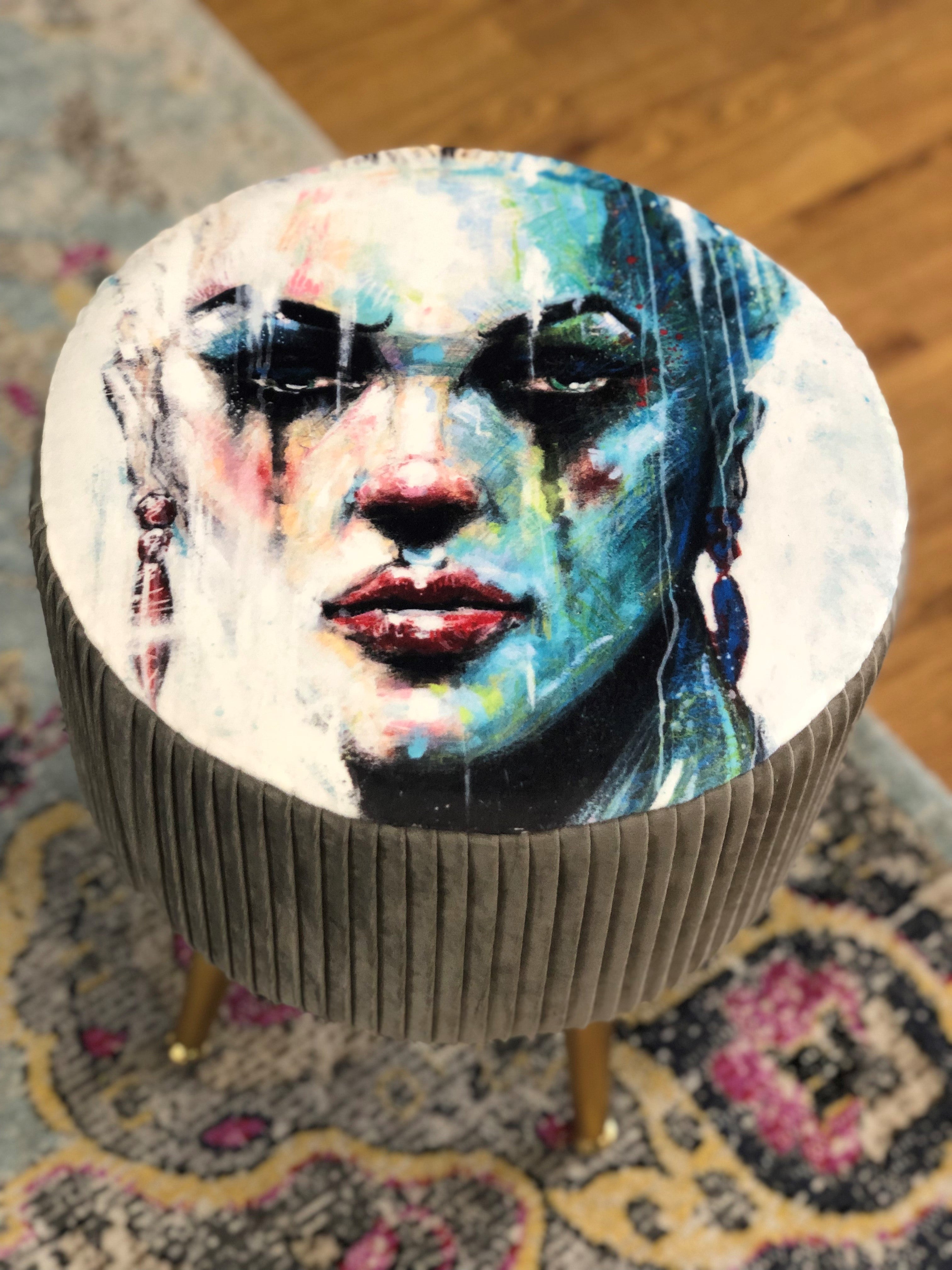 "The Beautiful and Damned" Footstool
